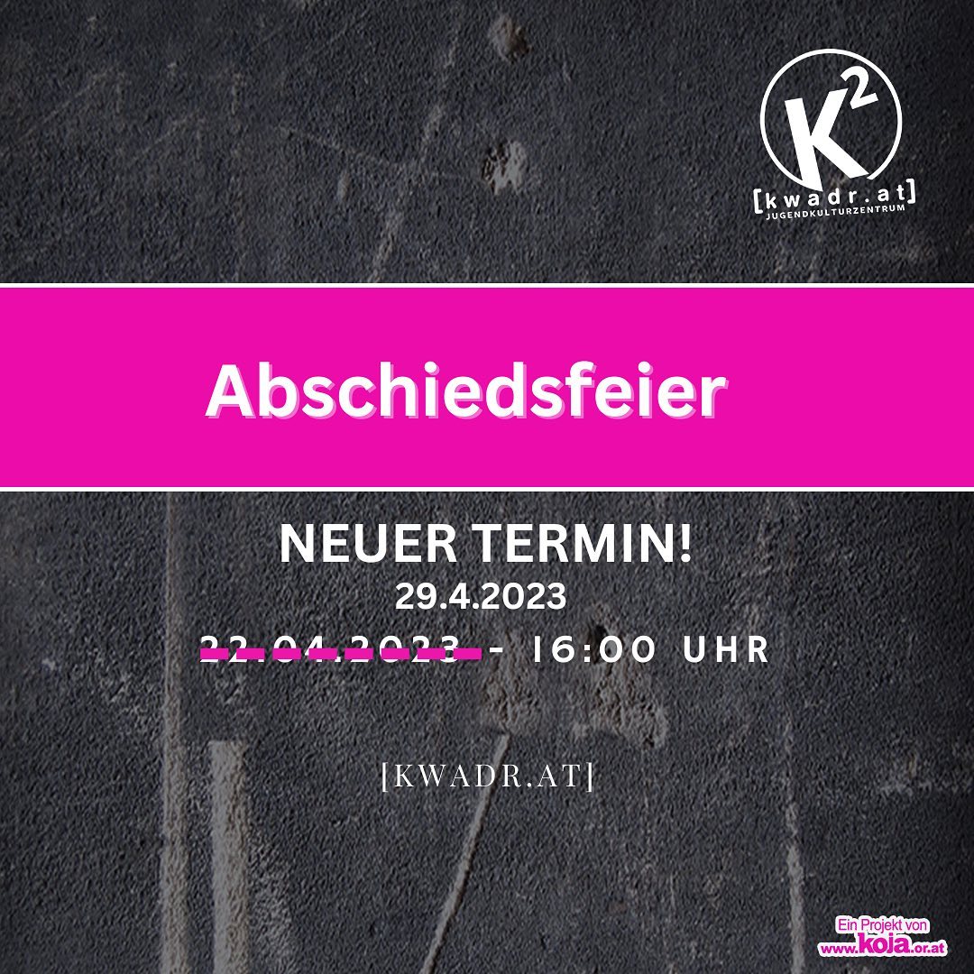 Liebe Leute,
krankheitsbedingt muss Dominik’s Abschiedsfeier um eine Woche verschoben werden 😔
Neuer Termin: Samstag 29.4 2023 um 16:00.
